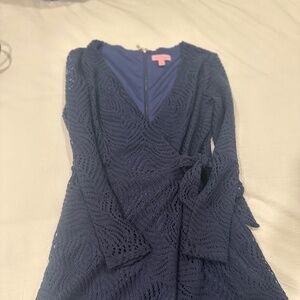 Lilly Pulitzer tiki wrap romper in navy Size XS